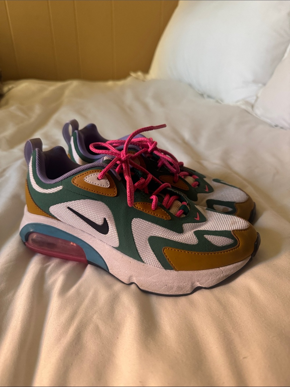 Nike Multicolor Air Max Style Sneakers - Pink, Green, Mustard